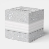 銀パーソナライズされた輝きエレガントハート箱 フェイバーボックス (裏面サイド)