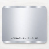 銀パーソナライズされた金フェイク属調べテンプレート マウスパッド (正面)