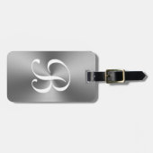 銀パーソナライズされた金製トラベル荷物タグ ラゲッジタグ (正面横)