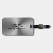銀パーソナライズされた金製トラベル荷物タグ ラゲッジタグ (裏面横)