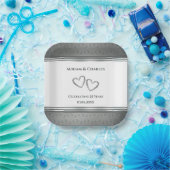 銀パーソナライズされた25周年記念パーティー ペーパープレート (パーティー)