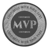 銀パーソナライズされたMVP アイスホッケーパック (正面)