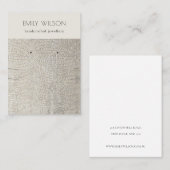 銀パールレザーテクスチャイヤリングネックレス 名刺 (正面/裏面)