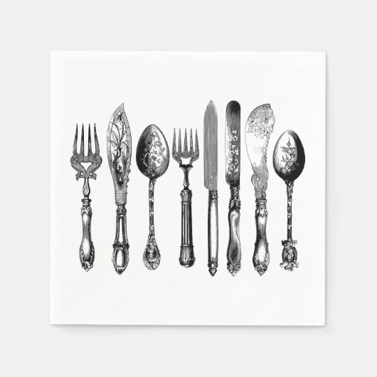 銀ビクトリアン銀器 スタンダードカクテルナプキン (正面)