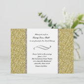 銀ファンシー金ゴールドグリッタールックイベント招待状 招待状 (スタンド正面)