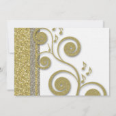 銀ファンシー金ゴールドグリッタールックイベント招待状 招待状 (裏面)