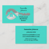 銀ファンシー鍵実在財務仲介業者名刺 名刺 (正面/裏面)