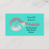 銀ファンシー鍵実在財務仲介業者名刺 名刺 (正面)