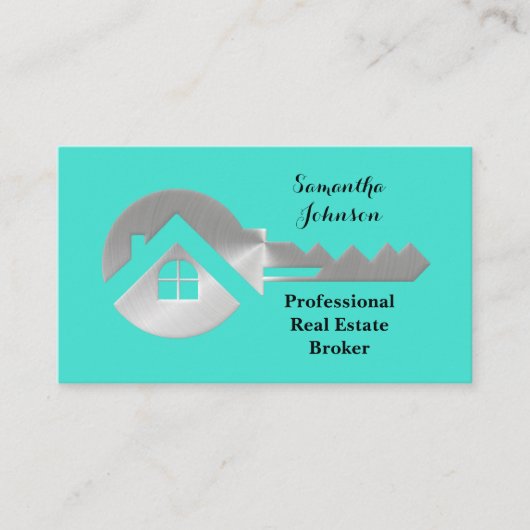 銀ファンシー鍵実在財務仲介業者名刺 名刺 (正面)