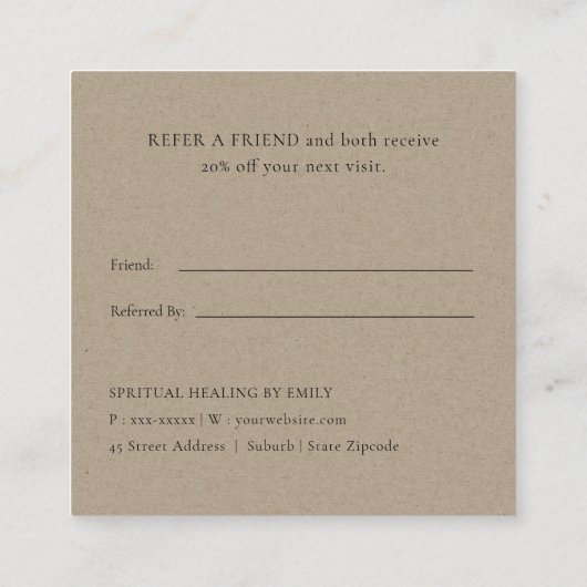 銀フェイクエレガント蓮のフローラは友人を参照 スクエア名刺 (裏面)