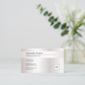 銀フェイクグモダンラマエレガントテンプレート 名刺 (スタンド正面)