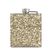 銀フェイクグリッターグラムきらきら光るメパーソナライズされたタル フラスク (裏面)