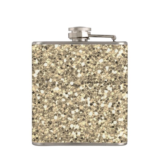 銀フェイクグリッターグラムきらきら光るメパーソナライズされたタル フラスク (裏面)