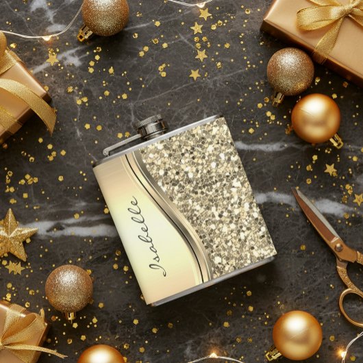 銀フェイクグリッターグラムきらきら光るメパーソナライズされたタル フラスク