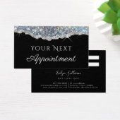 銀フェイクグリッターシークインアポイントメントカード (デスク)