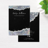 銀フェイクグリッタージュエリー表示カード (デスク)