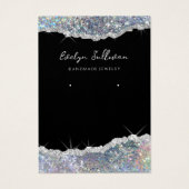 銀フェイクグリッタージュエリー表示カード (正面)