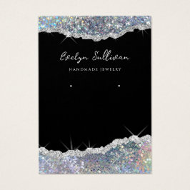 銀フェイクグリッタージュエリー表示カード