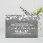 銀フェイクグリッターストリングのライトウェディング誘い 招待状 (スタンド正面)