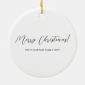 銀フェイクグリッターテクスチャー飛び鹿の形状 セラミックオーナメント (裏面)