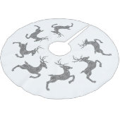 銀フェイクグリッターテクスチャー飛び鹿の形状 ブラッシュドポリエステルツリースカート (アングル)