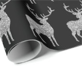 銀フェイクグリッタートナカイ包み紙 ラッピングペーパー (ロールコーナー)