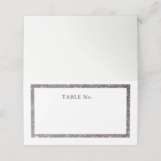 銀フェイクグリッターフレーム空白の座席表 プレイスカード (外部開封)