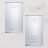 銀フェイクグリッターモダンシンプルエレガントテンプレート 名刺 (正面/裏面)