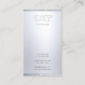 銀フェイクグリッターモダンシンプルエレガントテンプレート 名刺 (裏面)