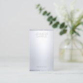 銀フェイクグリッターモダンシンプルエレガントテンプレート 名刺 (スタンド正面)