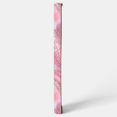 銀フェイクグリッター付きピンク大理石テクスチャ SAMSUNG GALAXYケース (左側面)