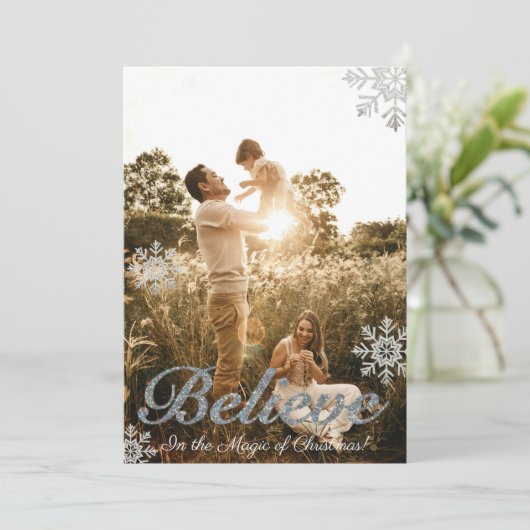 銀フェイクグリッター信じ写真 シーズンカード (スタンド正面)