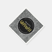 銀フェイクグリッター卒業 スタンダードカクテルナプキン (角)