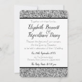 銀フェイクグリッター夕べ招待状 招待状 (正面)