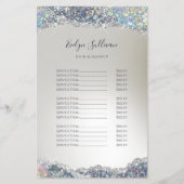 銀フェイクグリッター箔の価格表フライヤー チラシ (正面)