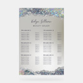 銀フェイクグリッター箔の価格表 アクリルサイン (正面)