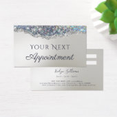 銀フェイクグリッター箔アポイントメントカード (デスク)