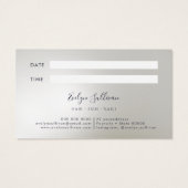 銀フェイクグリッター箔アポイントメントカード (裏面)