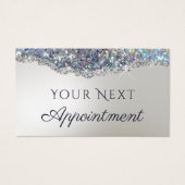 銀フェイクグリッター箔アポイントメントカード (正面)