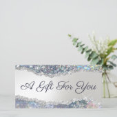 銀フェイクグリッター箔ギフト券 (スタンド正面)