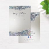 銀フェイクグリッター箔ジュエリー表示カード (デスク)