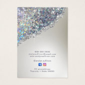 銀フェイクグリッター箔ジュエリー表示カード (裏面)