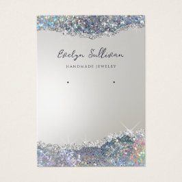 銀フェイクグリッター箔ジュエリー表示カード