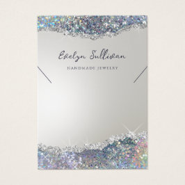 銀フェイクグリッター箔ネックレス表示カード