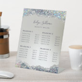 銀フェイクグリッター箔価格表台座標識 台座サイン (インサイチュ)