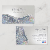 銀フェイクグリッター箔名刺 名刺 (正面/裏面)