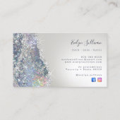 銀フェイクグリッター箔名刺 名刺 (裏面)