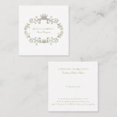 銀フェイクグリッター華美クラウン枠 スクエア名刺 (正面/裏面)