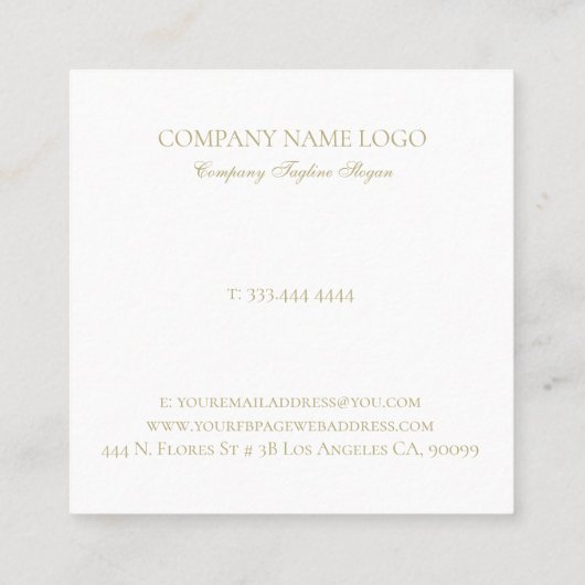 銀フェイクグリッター華美クラウン枠 スクエア名刺 (裏面)