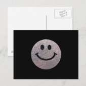 銀フェイクグリッター顔 ポストカード (正面/裏面)